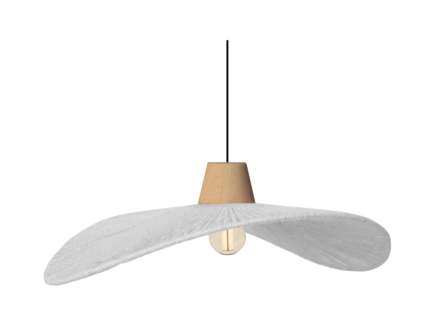 Suspension TOSEL ,métal,fibre ,Blanc , H70xD44xP 50cm