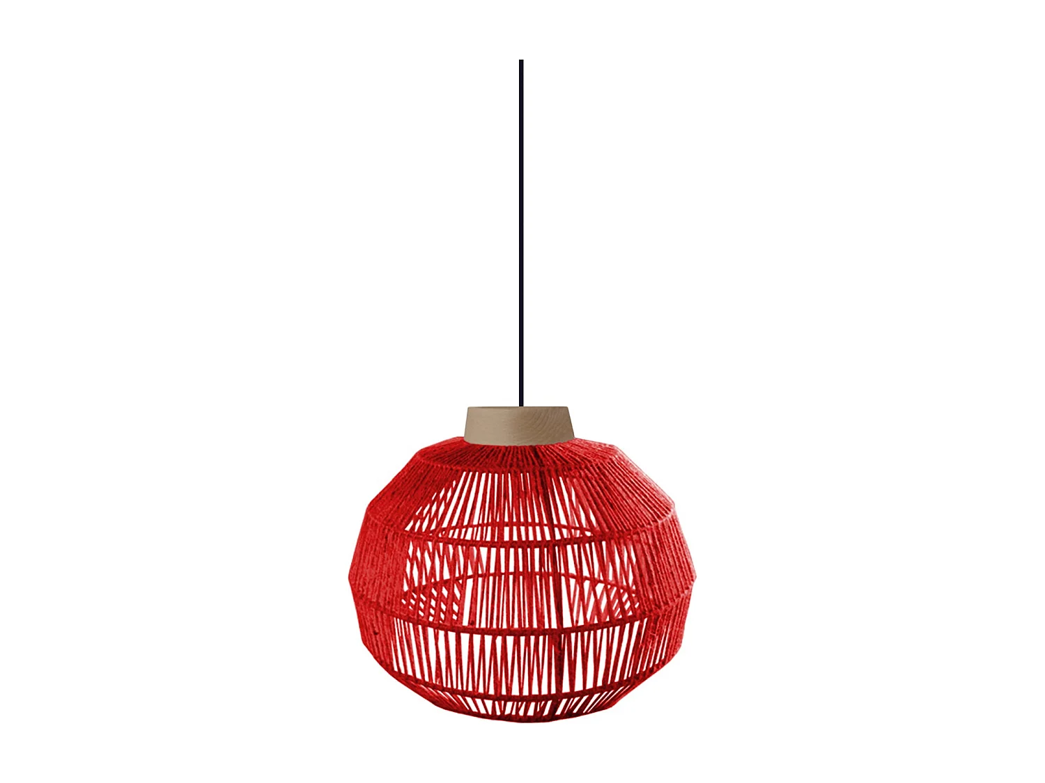 Suspensión  TOSEL ,metal, fibra,Rojo,A90xD60xP60cm