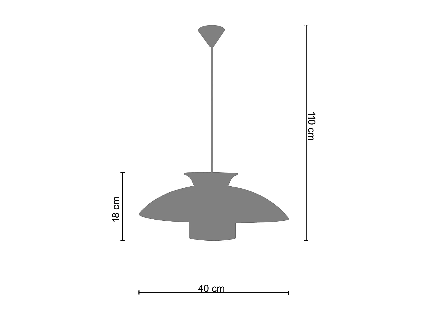 Suspensão TOSEL  GRETA metal cúpula carmim D27 x  H70  cm