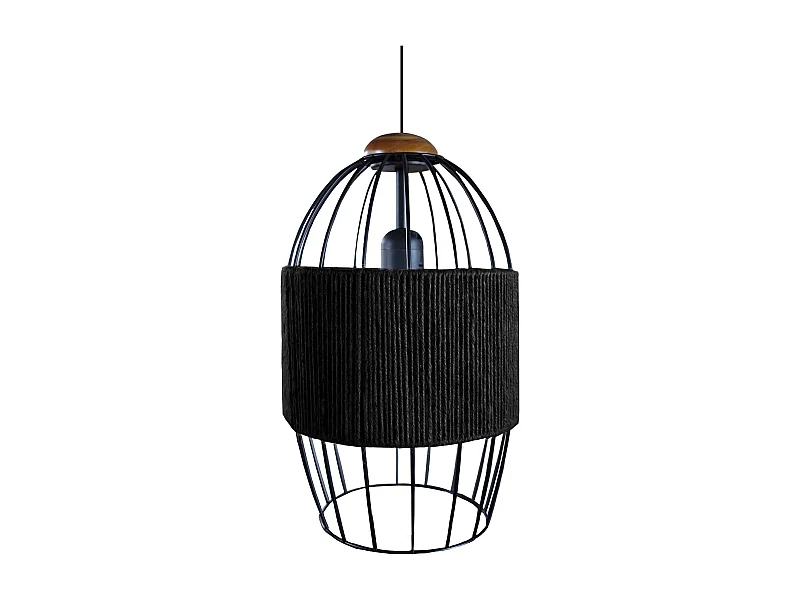 Suspensão TOSEL  NINA metal cilindro azul D30 x  H80  cm