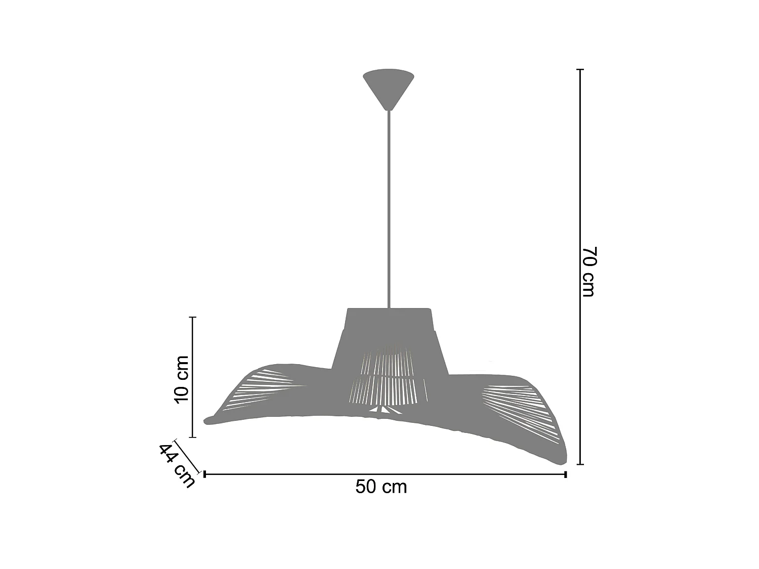 Suspensão TOSEL  LADY BELLE metal geométrico branco D35 x  H70  cm