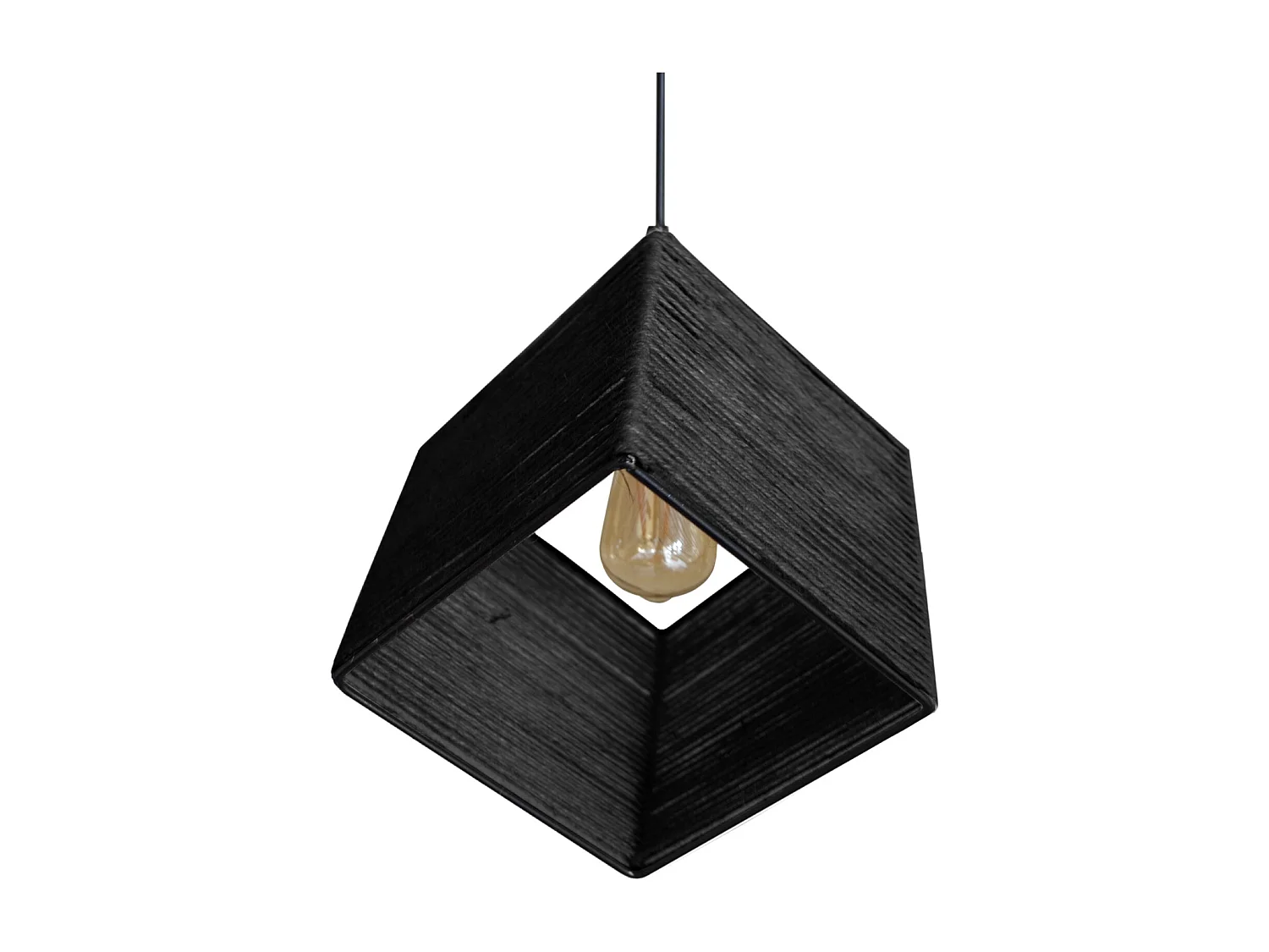 Suspensão TOSEL  OSCAR DIAGONAL 20 cordão de algodão quadrado natural D25 x  H90  cm