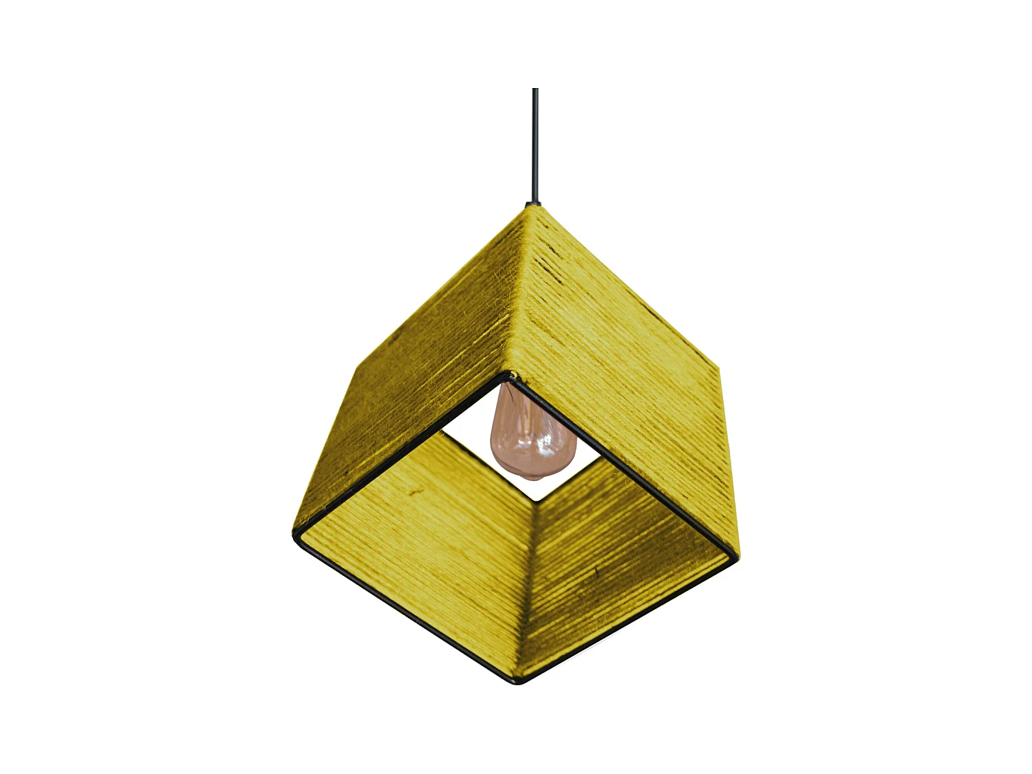 Suspension TOSEL ,métal,fibre ,Jaune ,H90xD 20x P 20cm