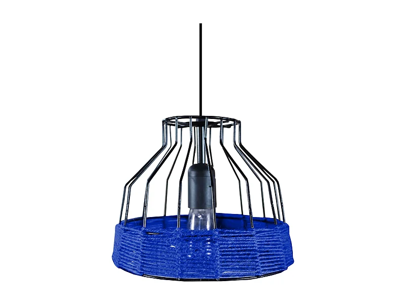 Suspension TOSEL ,métal,fibre ,Bleu,H 90x D25xP25 cm