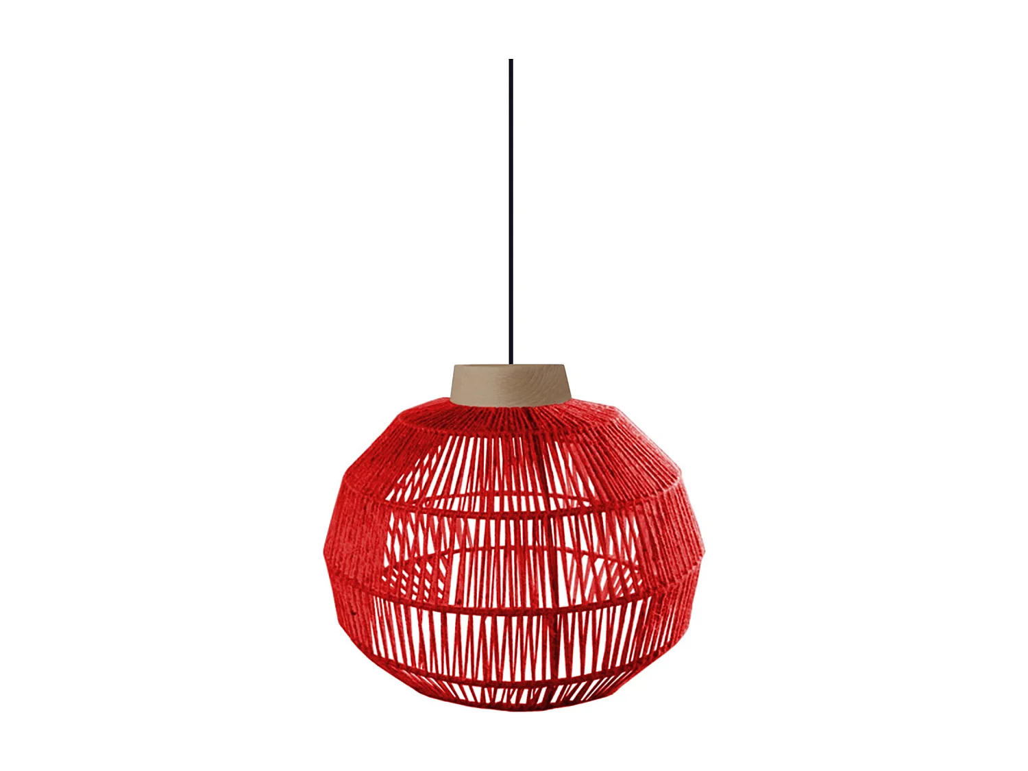 Suspensión  TOSEL ,metal, fibra,Rojo, A 90xD25xP25 cm