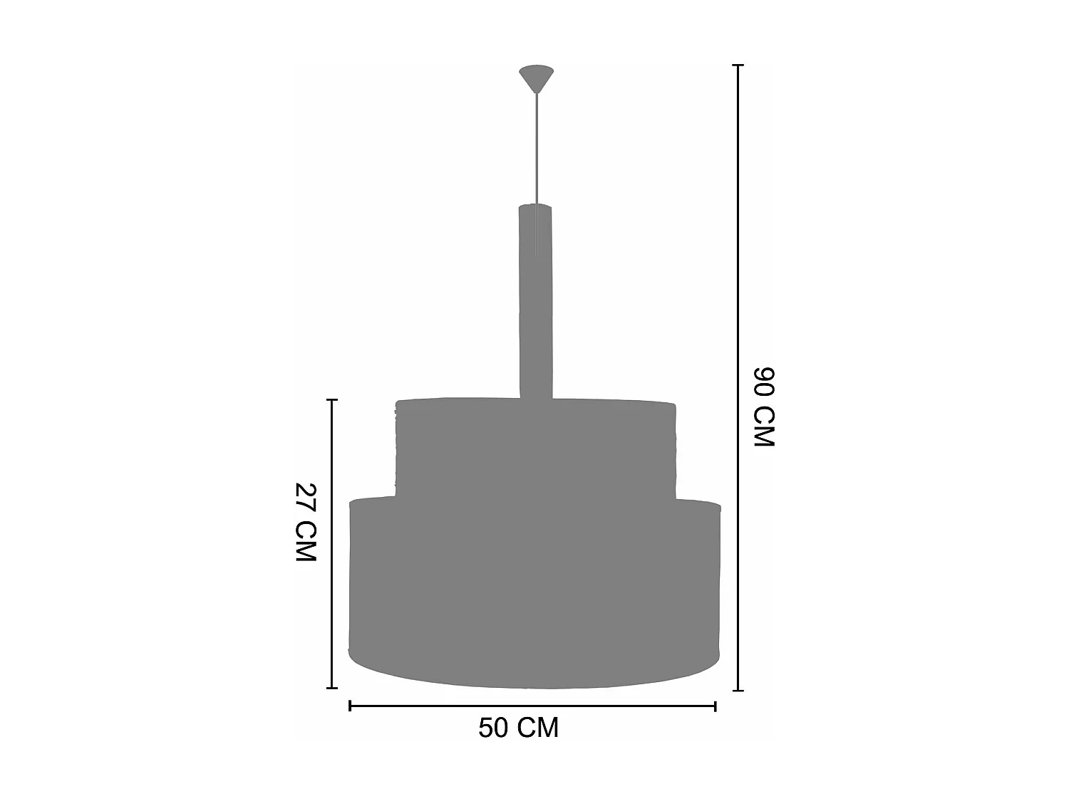 Suspensão TOSEL  LUANA 60 metal meia-lua Branco Verde D20 x  H85  cm