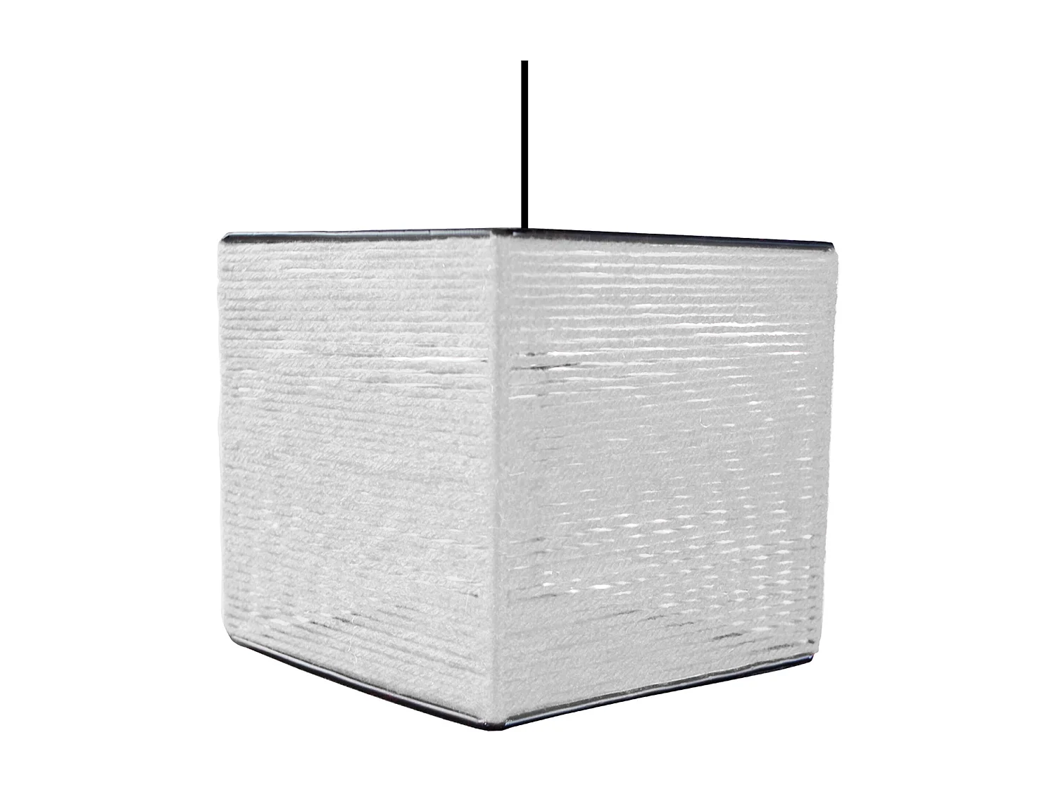 Suspensão TOSEL  OSCAR CARRÉ 25 cordão de algodão quadrado Verde D25 x  H90  cm