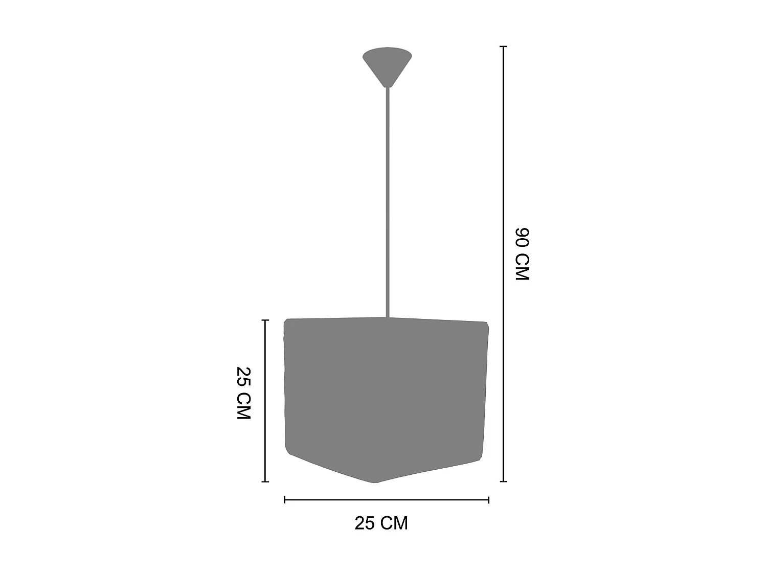Suspensão TOSEL  OSCAR CARRÉ 25 cordão de algodão quadrado Verde D25 x  H90  cm