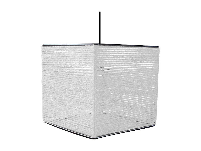 Suspensão TOSEL  OSCAR CARRÉ 25 cordão de algodão quadrado Verde D25 x  H90  cm