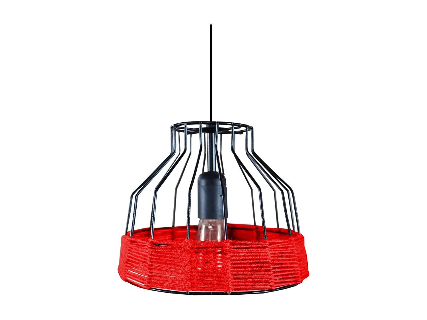 Suspension TOSEL ,métal,fibre ,Rouge , H90xD25xP25cm