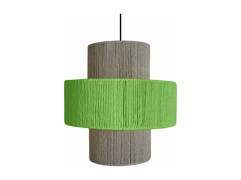 Suspensão TOSEL  LIZA 30 fio de juta cilindro vermelho D40 x  H90  cm