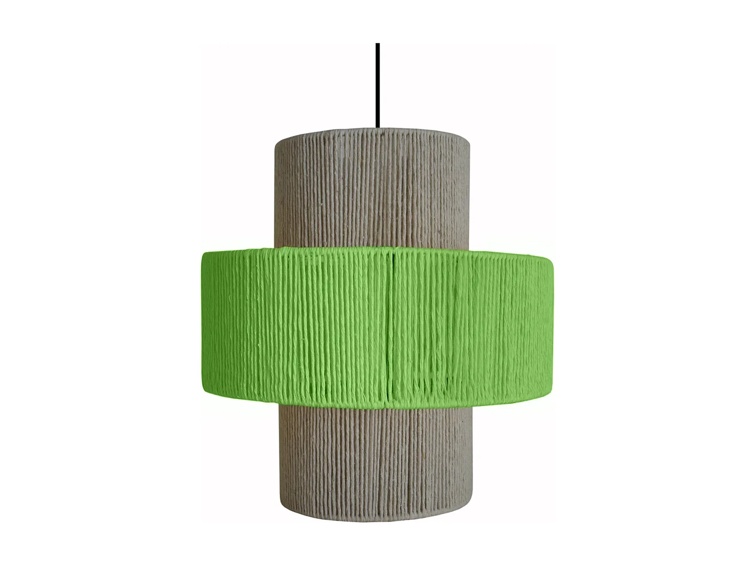 Suspensão TOSEL  LIZA 30 fio de juta cilindro vermelho D40 x  H90  cm