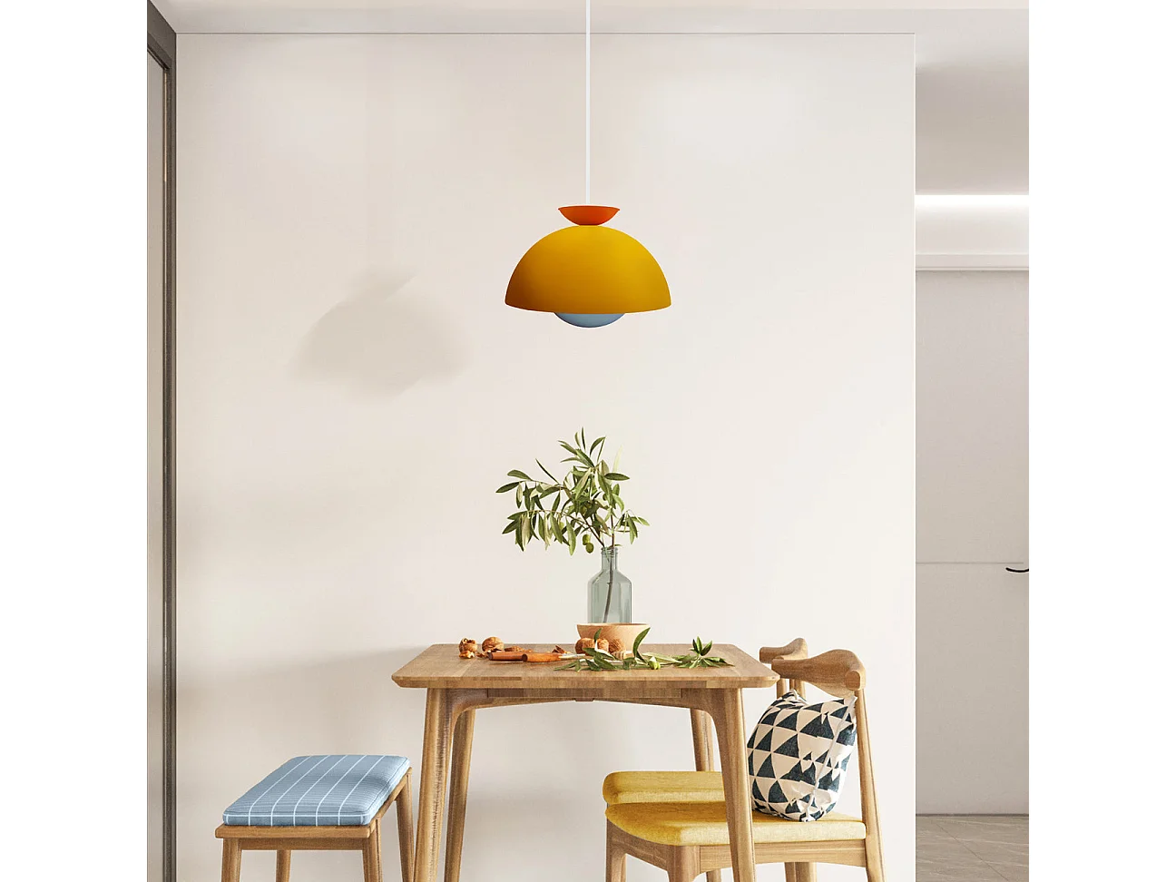 Suspension TOSEL ,métal,Jaune ,H110xD43xP43 cm