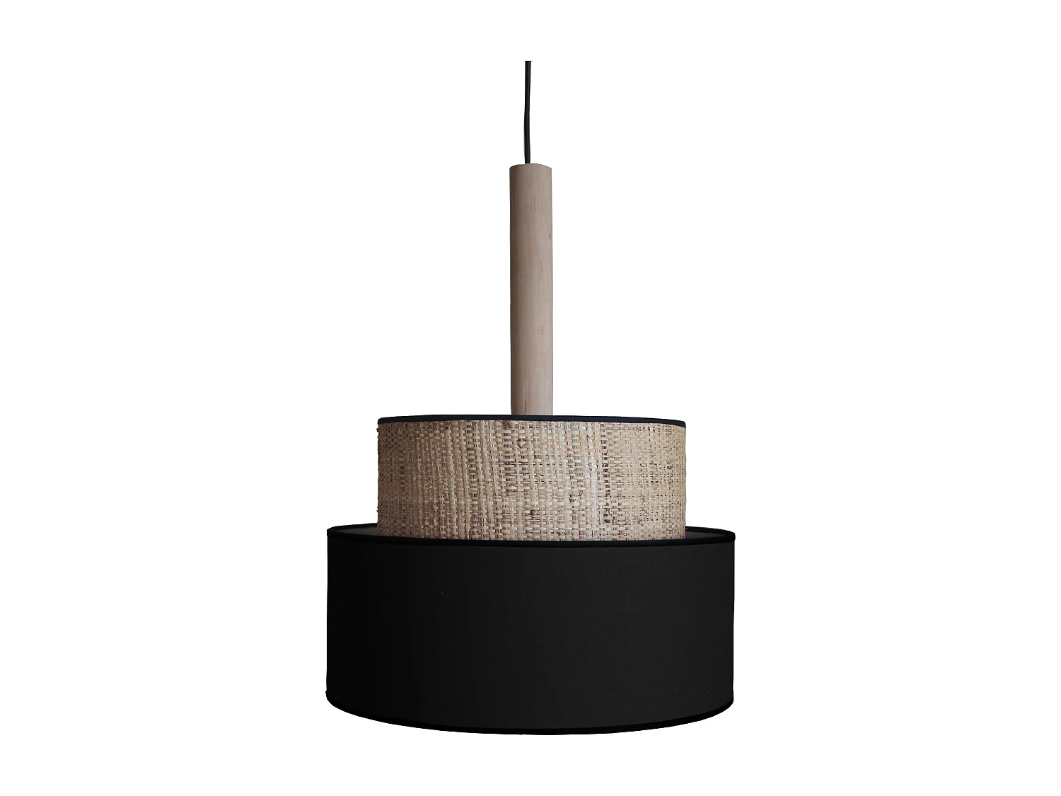 Suspension TOSEL ,métal,fibre ,Noir ,H90xD45xP45cm