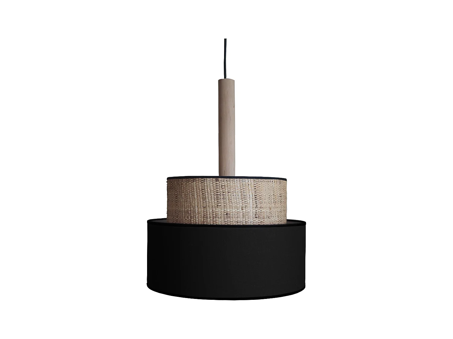 Suspension TOSEL ,métal,fibre ,Noir ,H90xD45xP45cm