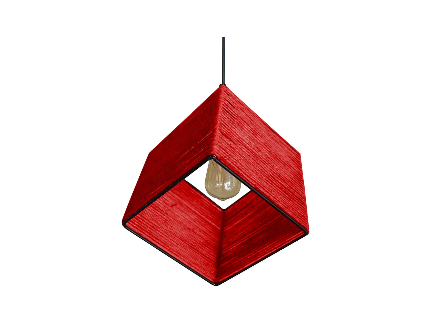 Suspension TOSEL ,métal,fibre ,Rouge ,H90xD20xP20  cm