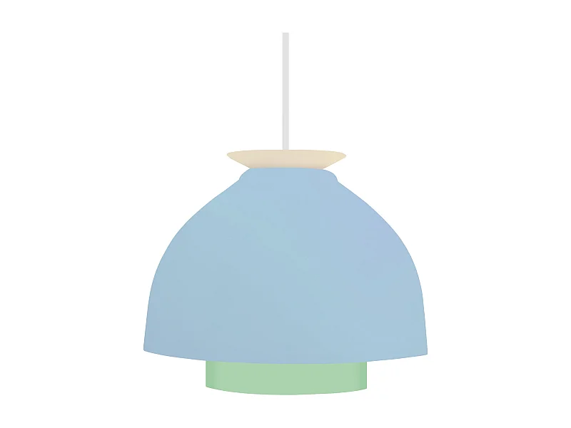 Suspensão TOSEL  MILA metal cilindro Branco Verde D16,5 x  H80  cm