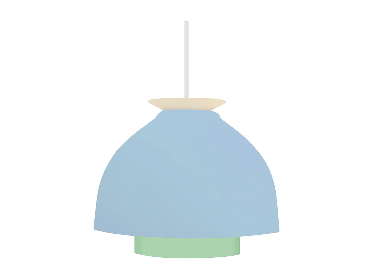 Suspensão TOSEL  MILA metal cilindro Branco Verde D16,5 x  H80  cm