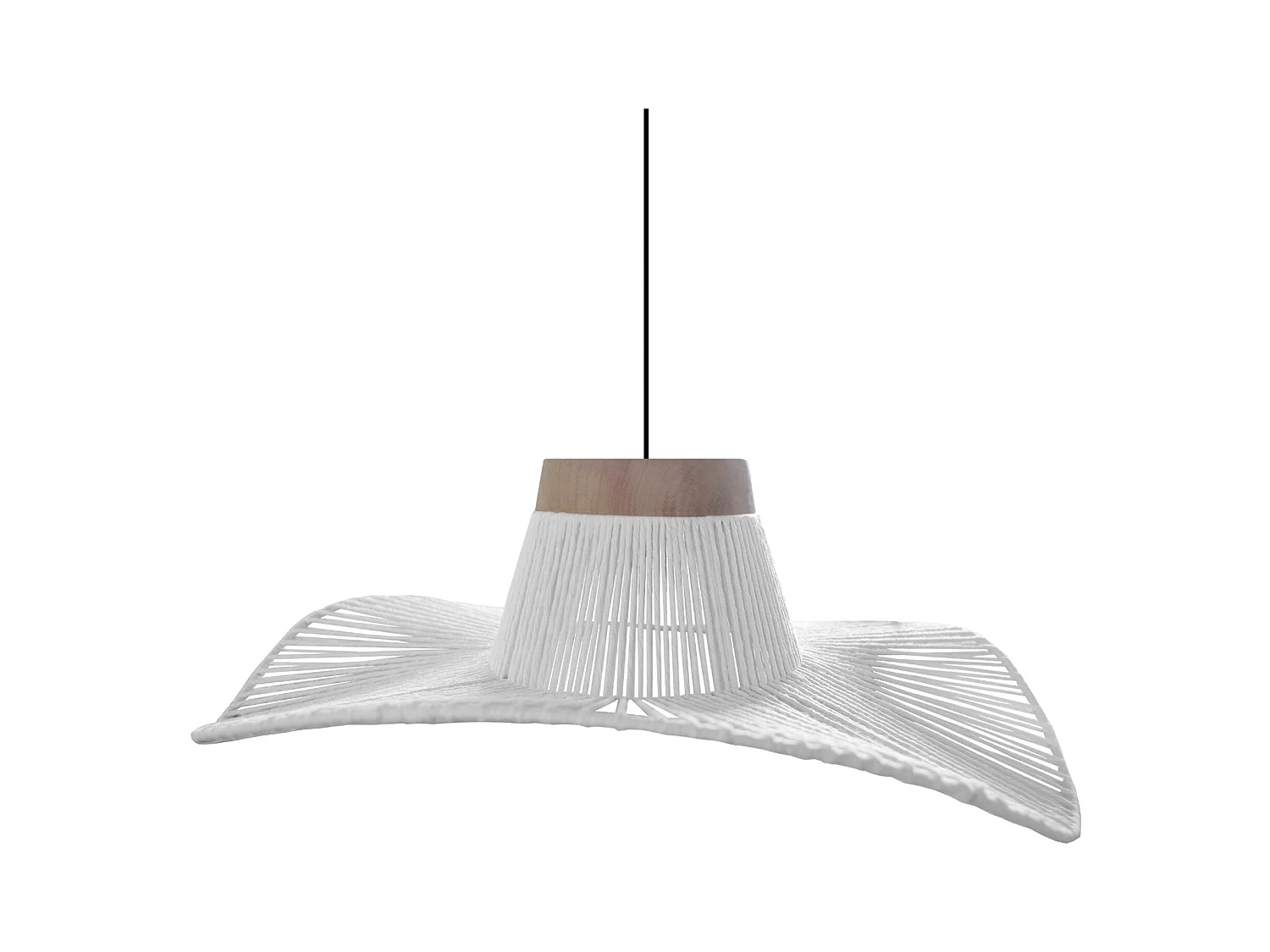 Suspension TOSEL ,métal,fibre ,Blanc ,H70xD 50x P 50cm