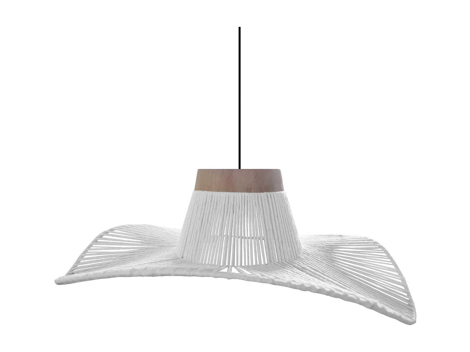 Suspension TOSEL ,métal,fibre ,Blanc ,H70xD 50x P 50cm