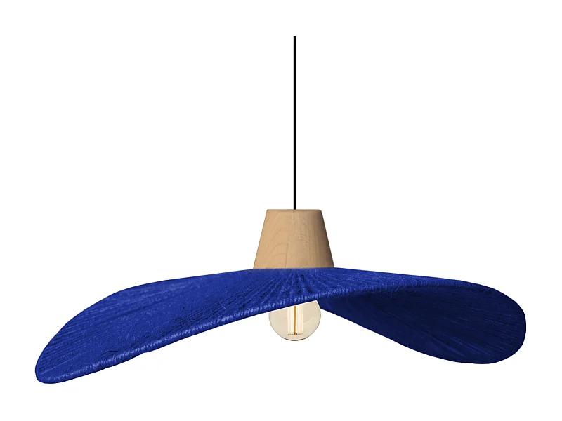 Suspension TOSEL ,métal,fibre ,Bleu, H 70xD44xP50cm
