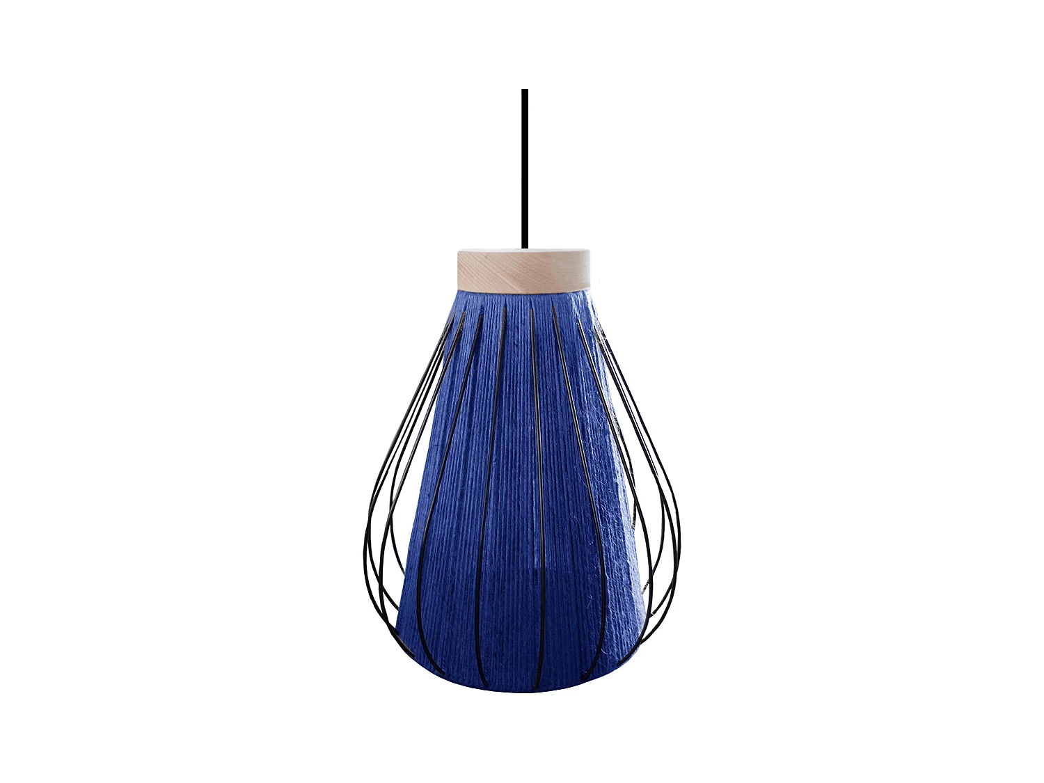 Suspension TOSEL ,métal,fibre ,Bleu,H90xD 28x P 28cm