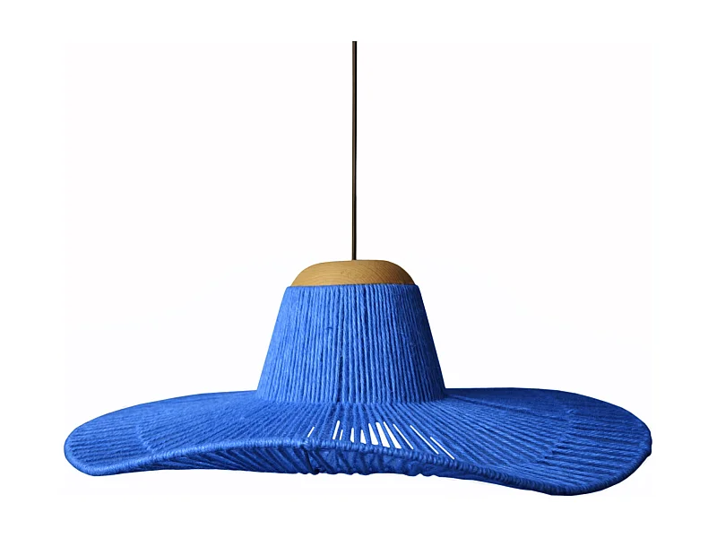 Suspension TOSEL ,métal,fibre ,Bleu,H70x D60xP60cm