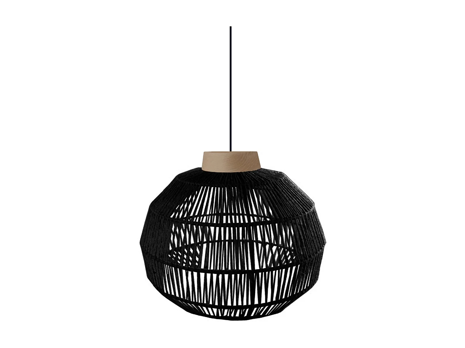 Suspensão TOSEL  EVERTON 40 cordão de algodão Sino âmbar D25 x  H90  cm