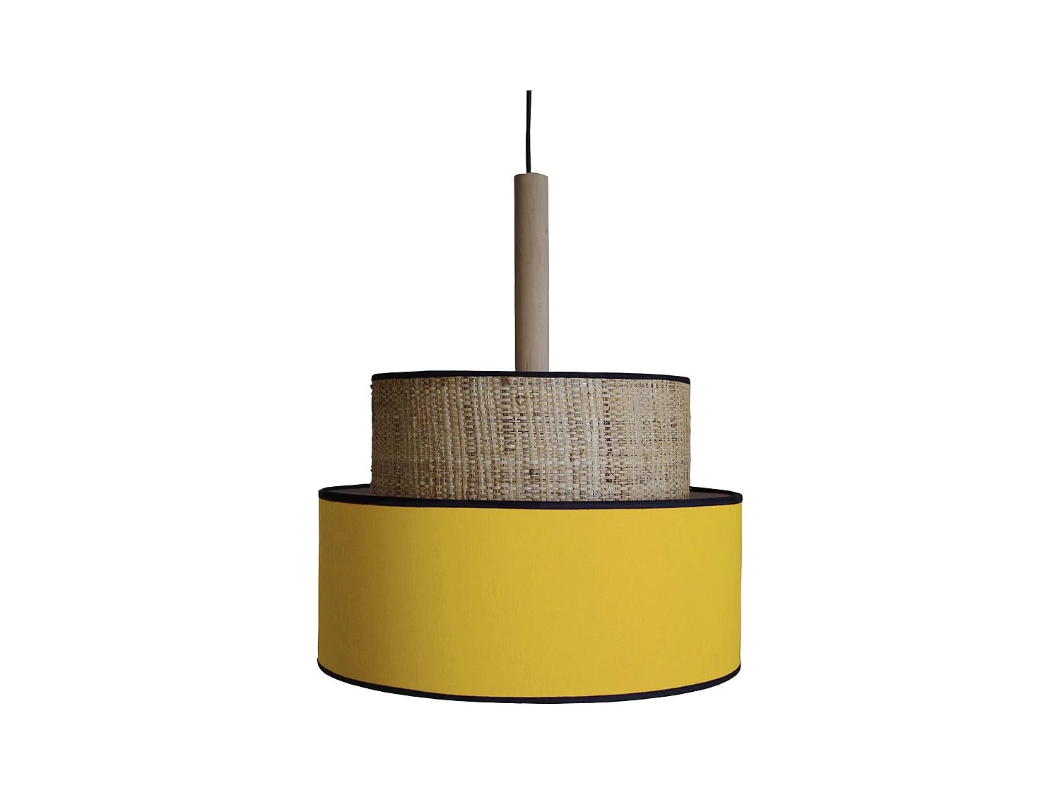 Suspension TOSEL ,métal,fibre ,Jaune ,H98x D60xP60cm