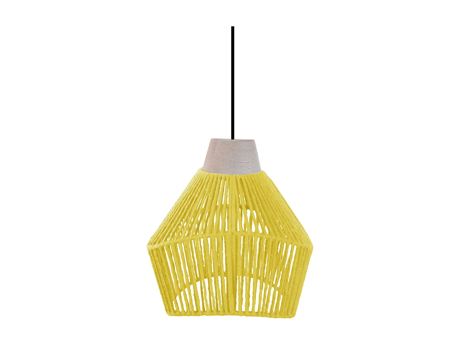 Suspensión  TOSEL ,metal, fibra,AMARILLO,A80xD13x P 17cm