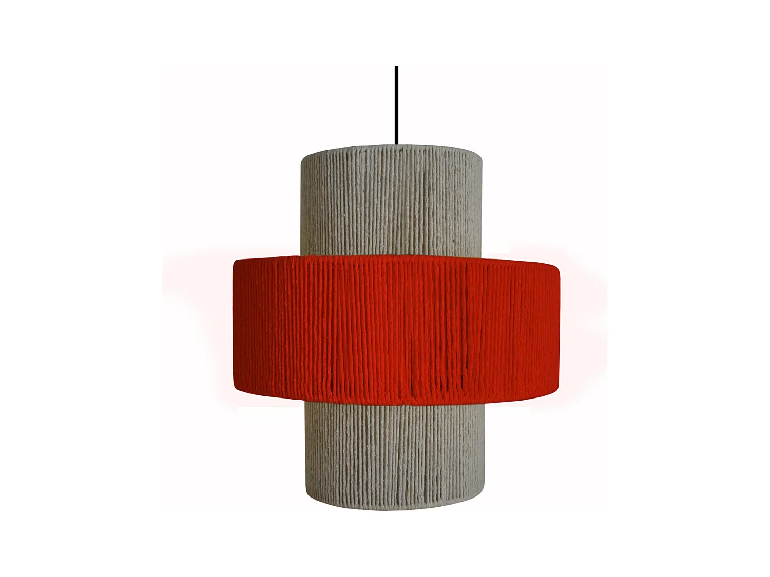 Suspension TOSEL ,métal,fibre ,Rouge ,H90x D30xP30cm