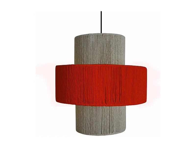 Suspension TOSEL ,métal,fibre ,Rouge ,H90x D30xP30cm