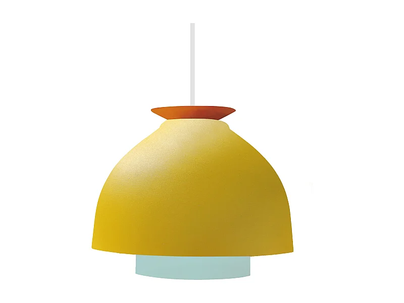 Suspensão TOSEL  MILA metal cilindro Branco Verde D27 x  H85  cm