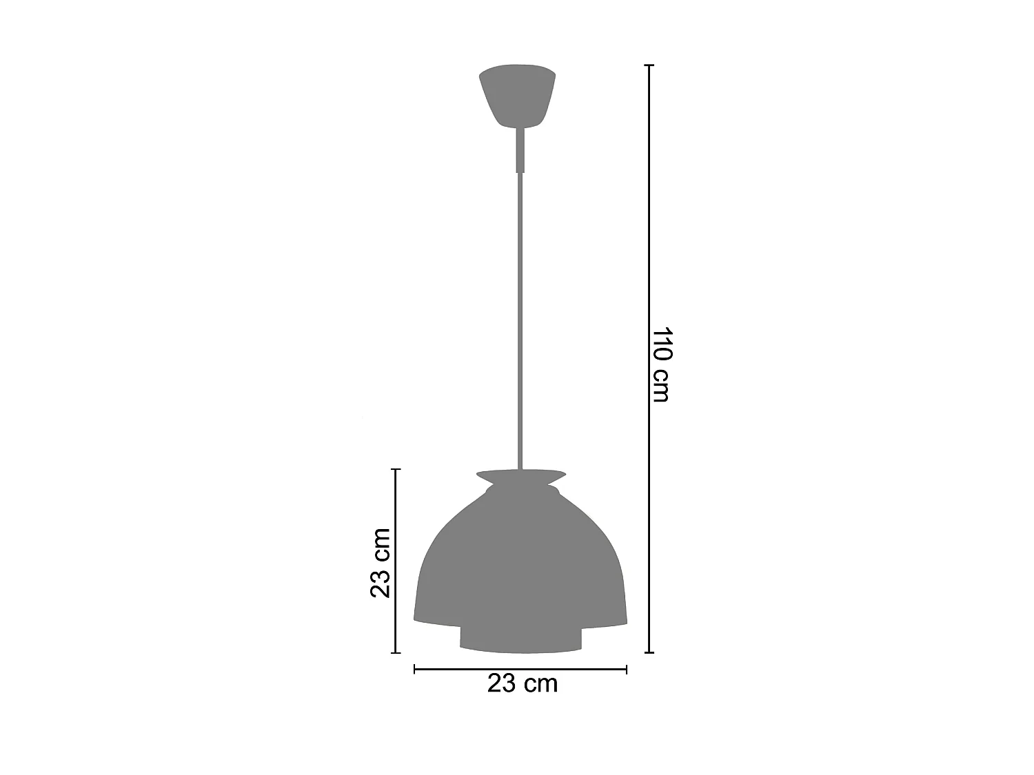 Suspension TOSEL ,métal,Jaune ,H110xD 23x P 23cm