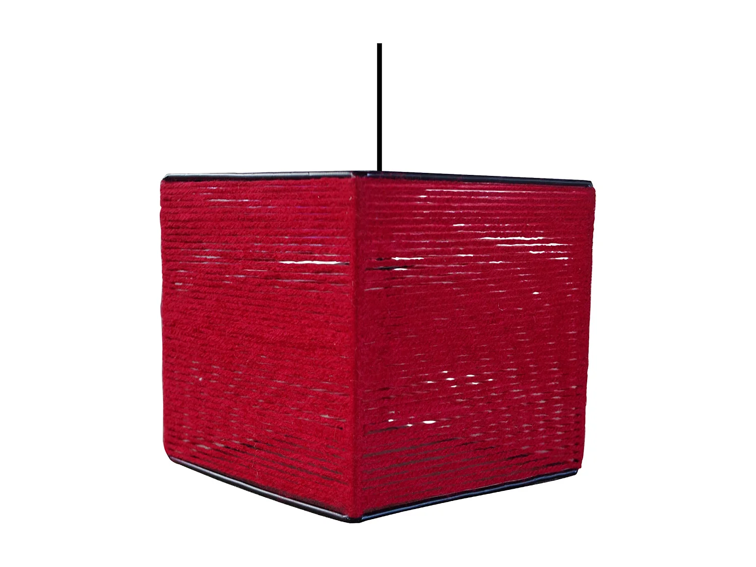 Suspensão TOSEL  OSCAR CARRÉ 25 cordão de algodão quadrado preto D16 x  H90  cm