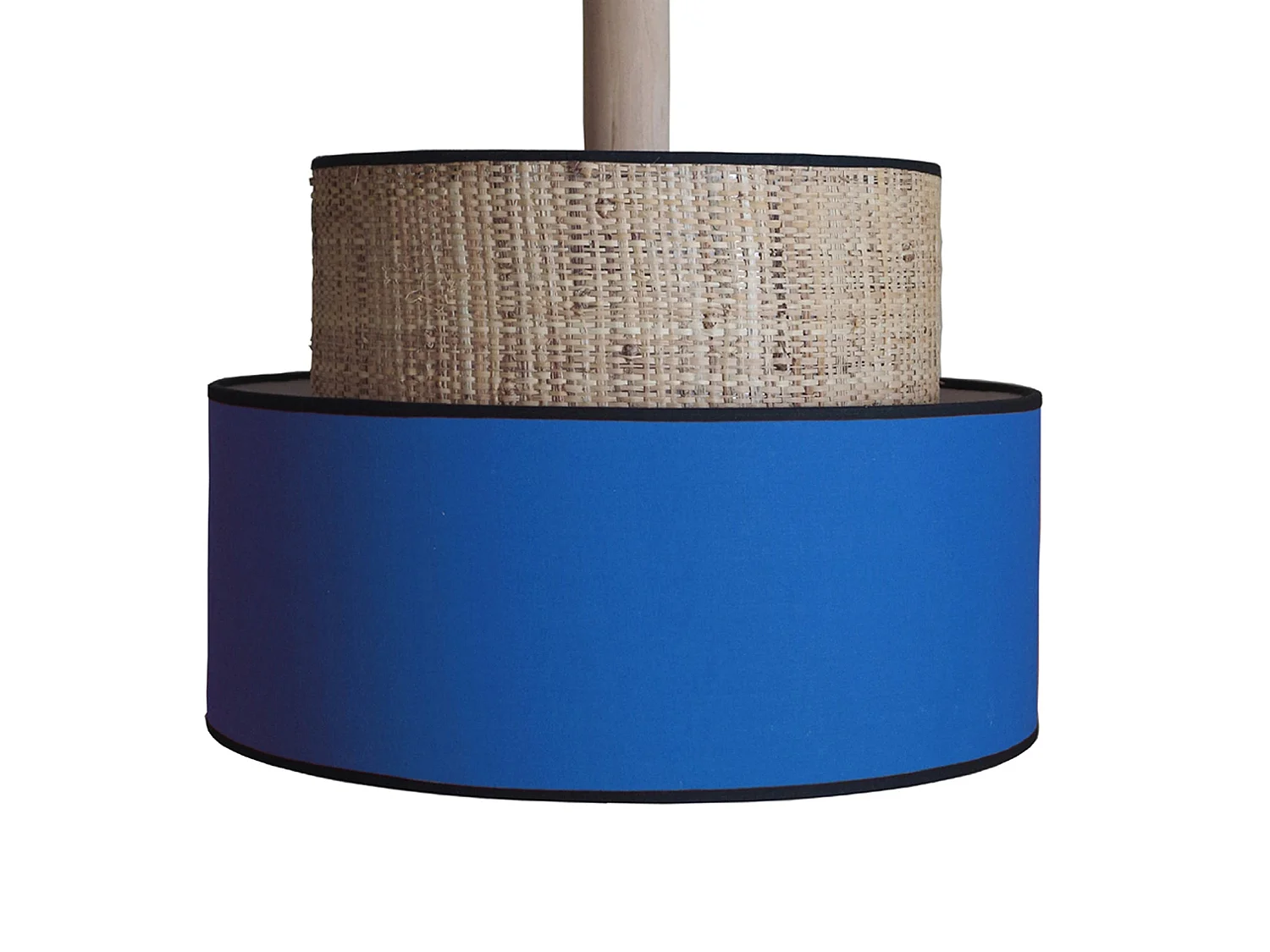 Lampadario a sospensione  legno legno bicilindrico LUANA 50 blu D'50cm