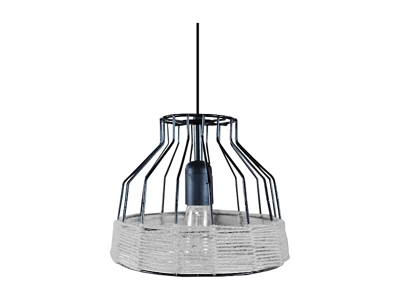 Suspension TOSEL ,métal,fibre ,Blanc ,H90xD25xP25cm