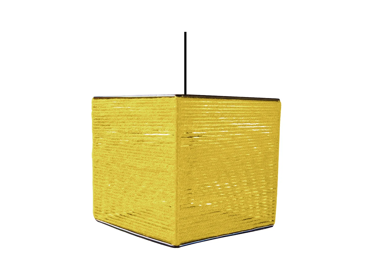 Suspensão TOSEL  OSCAR CARRÉ 20 cordão de algodão quadrado azul D25 x  H90  cm