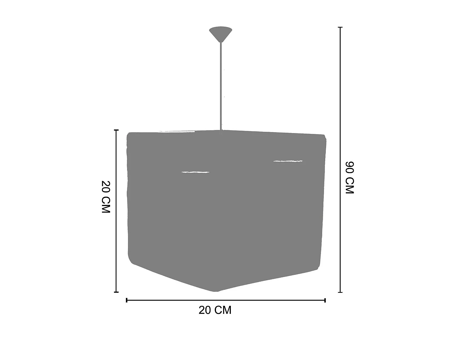 Suspensión  TOSEL ,fibre ,AMARILLO,A 90x D20xP20cm
