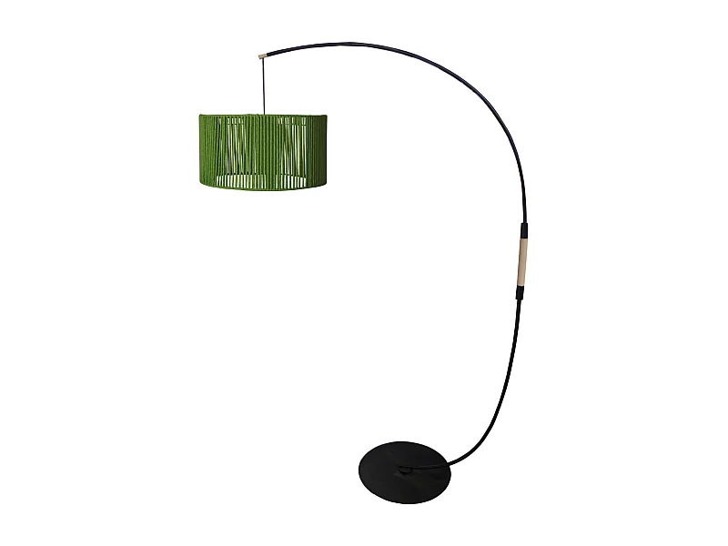 Lampadaire TOSEL ,métal,Noir ,H195xD43xP 110cm