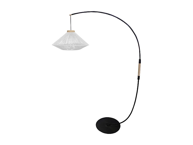 Candeeiro de Pé TOSEL CYLINDRE LACY metal certo preto D30 x  H170  cm