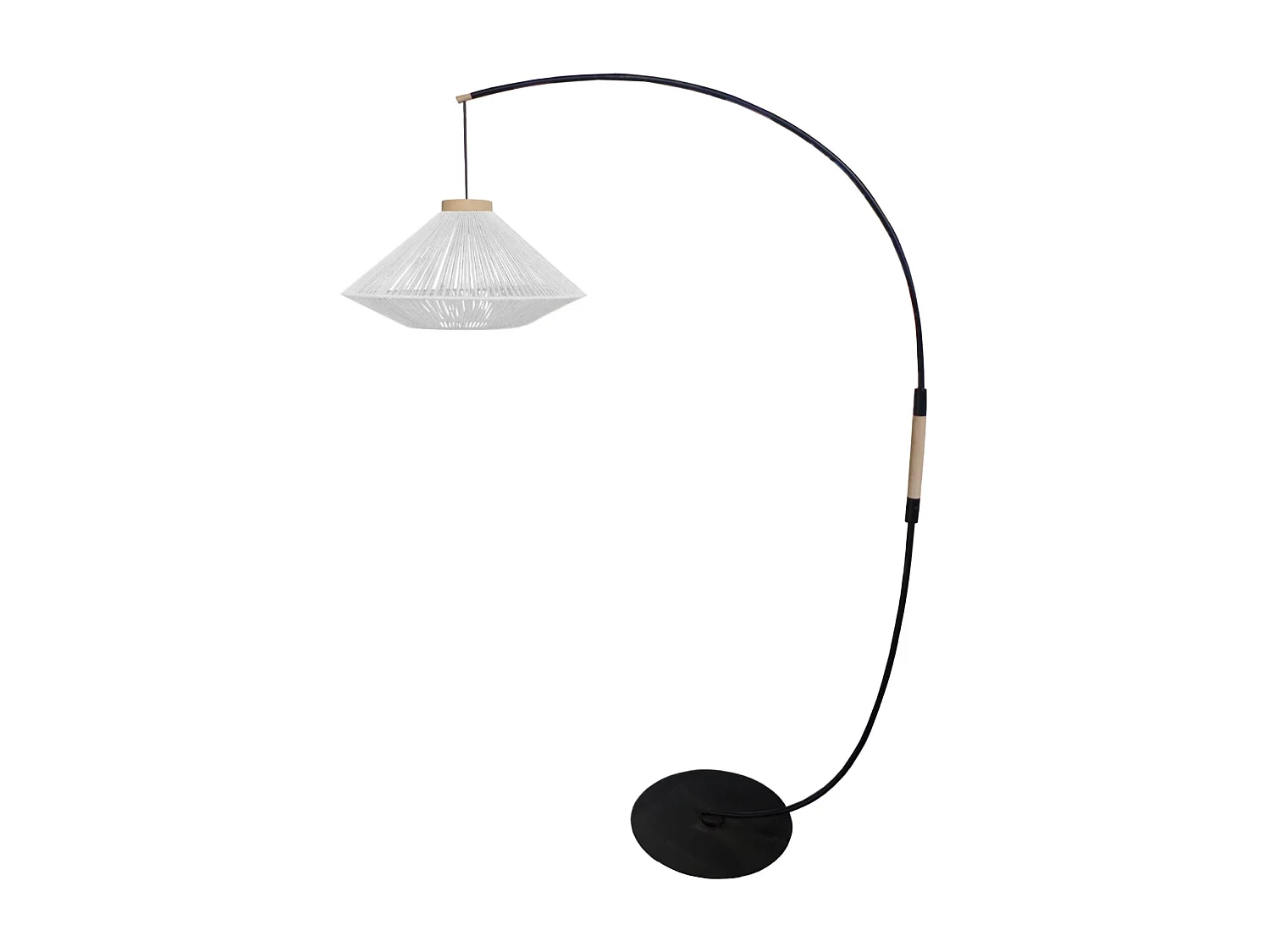 Candeeiro de Pé TOSEL CYLINDRE LACY metal certo preto D30 x  H170  cm