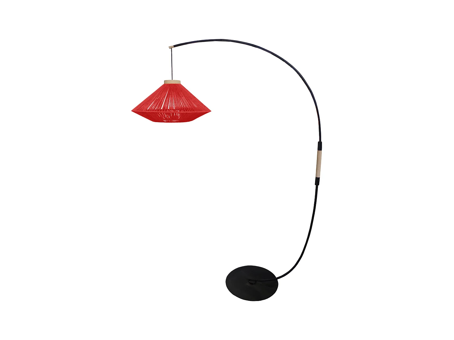 Lampadaire TOSEL ,métal,Rouge , H 195x D43xP110cm