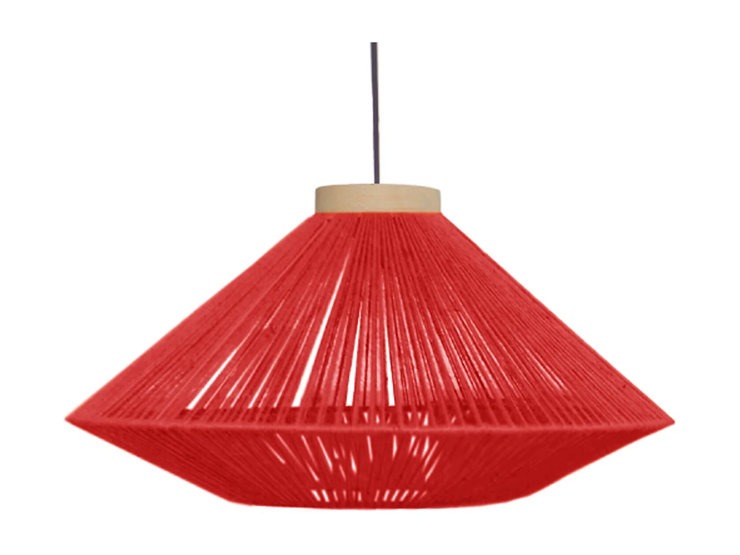 Lámpara de Pie TOSEL ,metal,madera,Rojo, A 195x D43xP110cm
