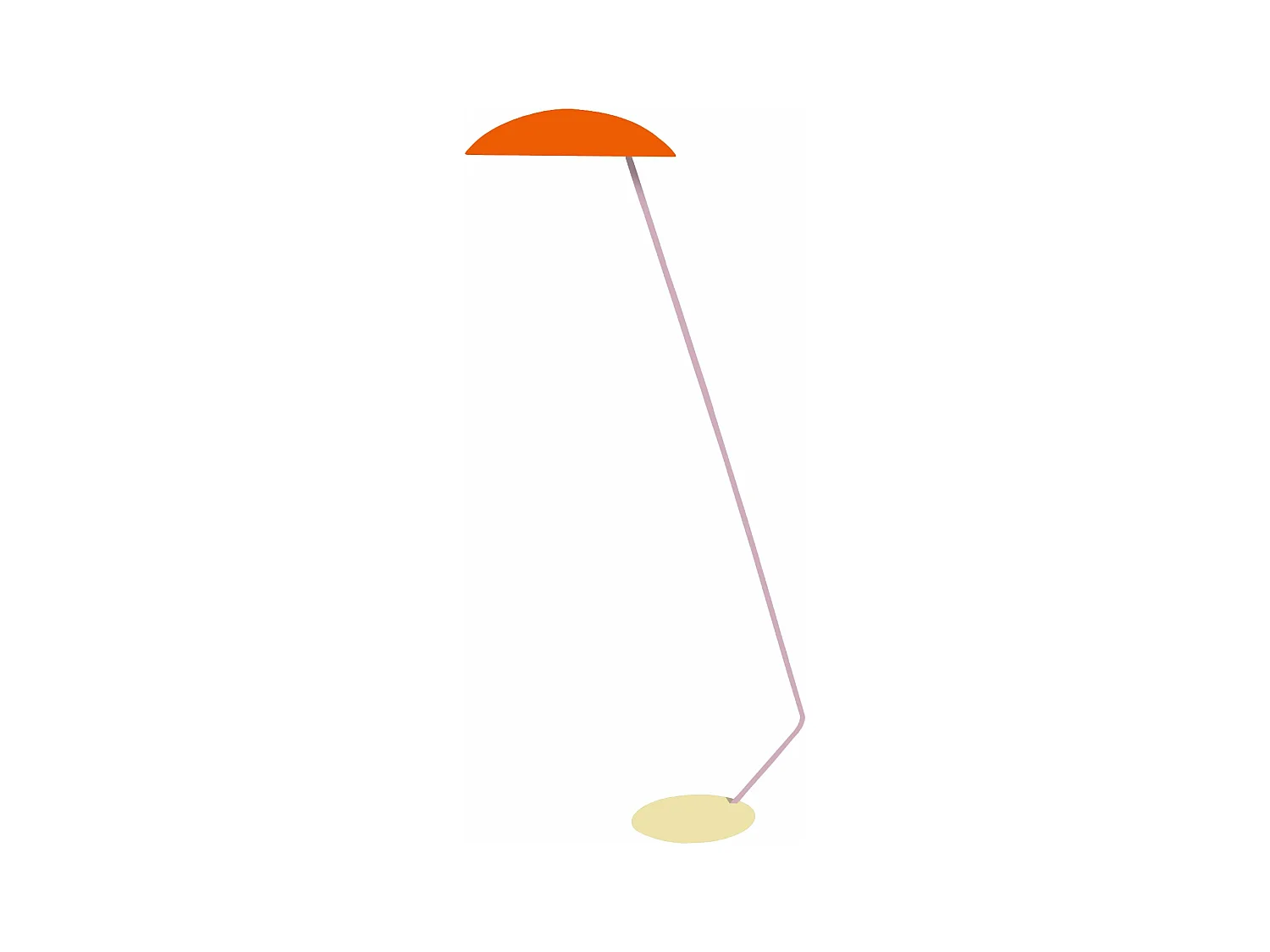 Lampadaire métal,abajour ronde orange 170 cm.