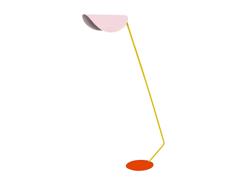 Lampadaire de Bureau TOSEL ,métal,Rose , H 174xD33xP70cm
