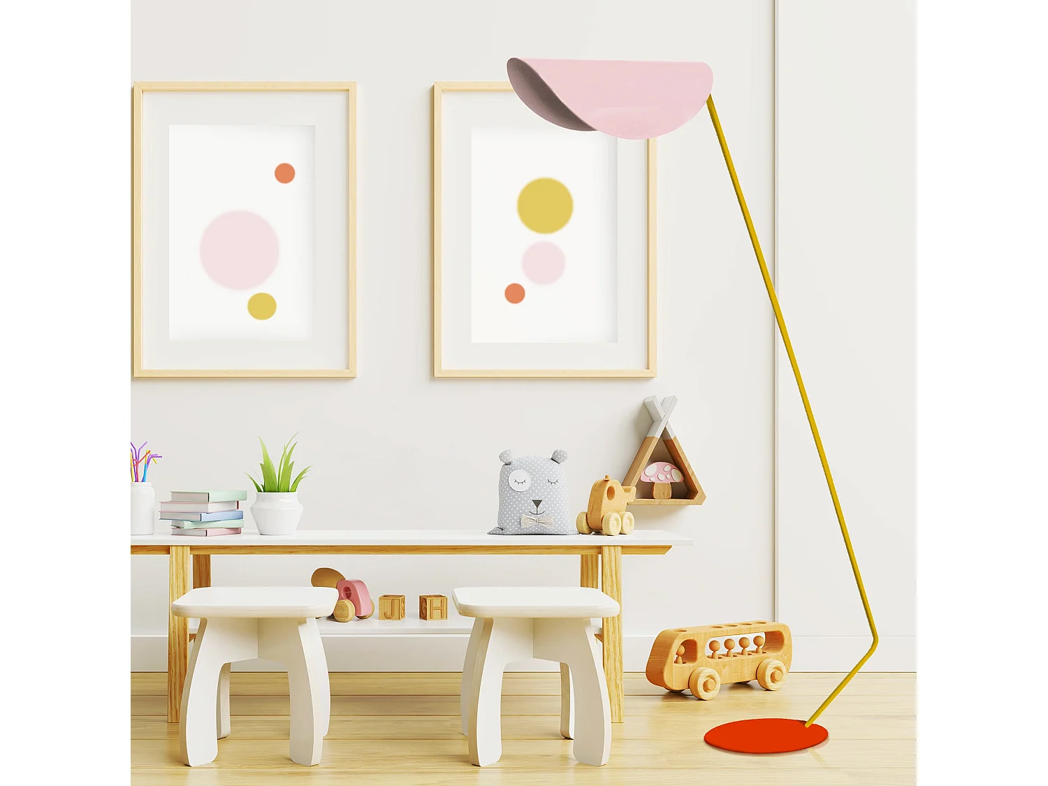 Candeeiro de Pé TOSEL CURL tecido coluna azul D50 x  H165  cm