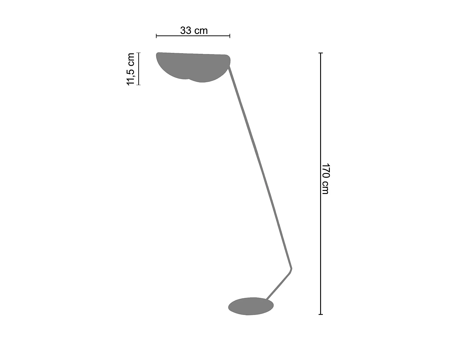 Candeeiro de Pé TOSEL CURL tecido coluna azul D50 x  H165  cm