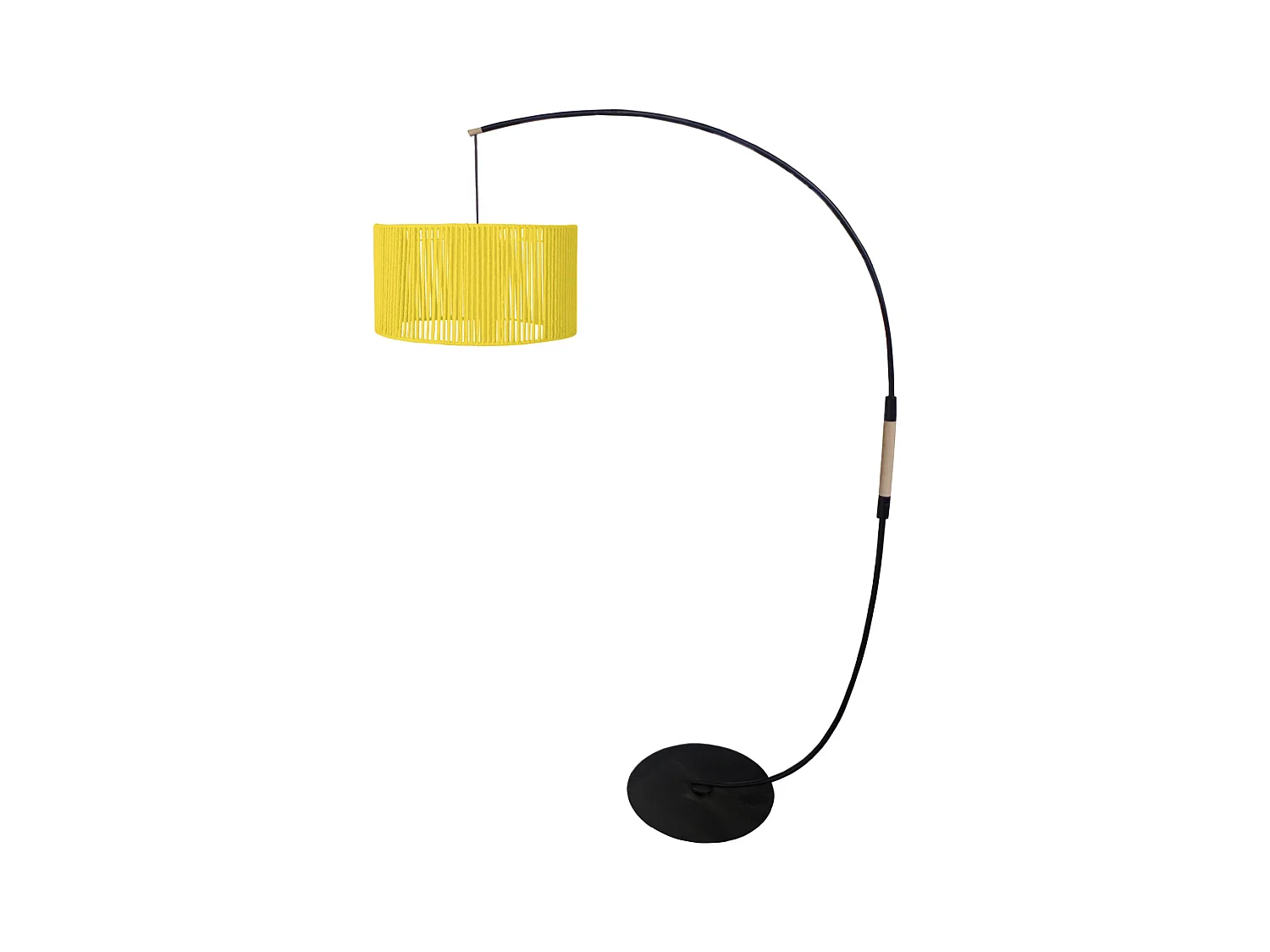 Lampadaire TOSEL ,métal,Jaune ,H195xD43x P 110cm