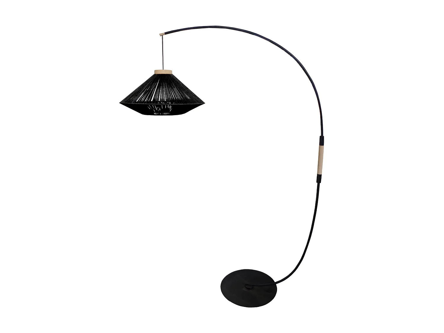 Lámpara de Pie TOSEL ,metal,madera,Negro ,A195xD 43xP110cm